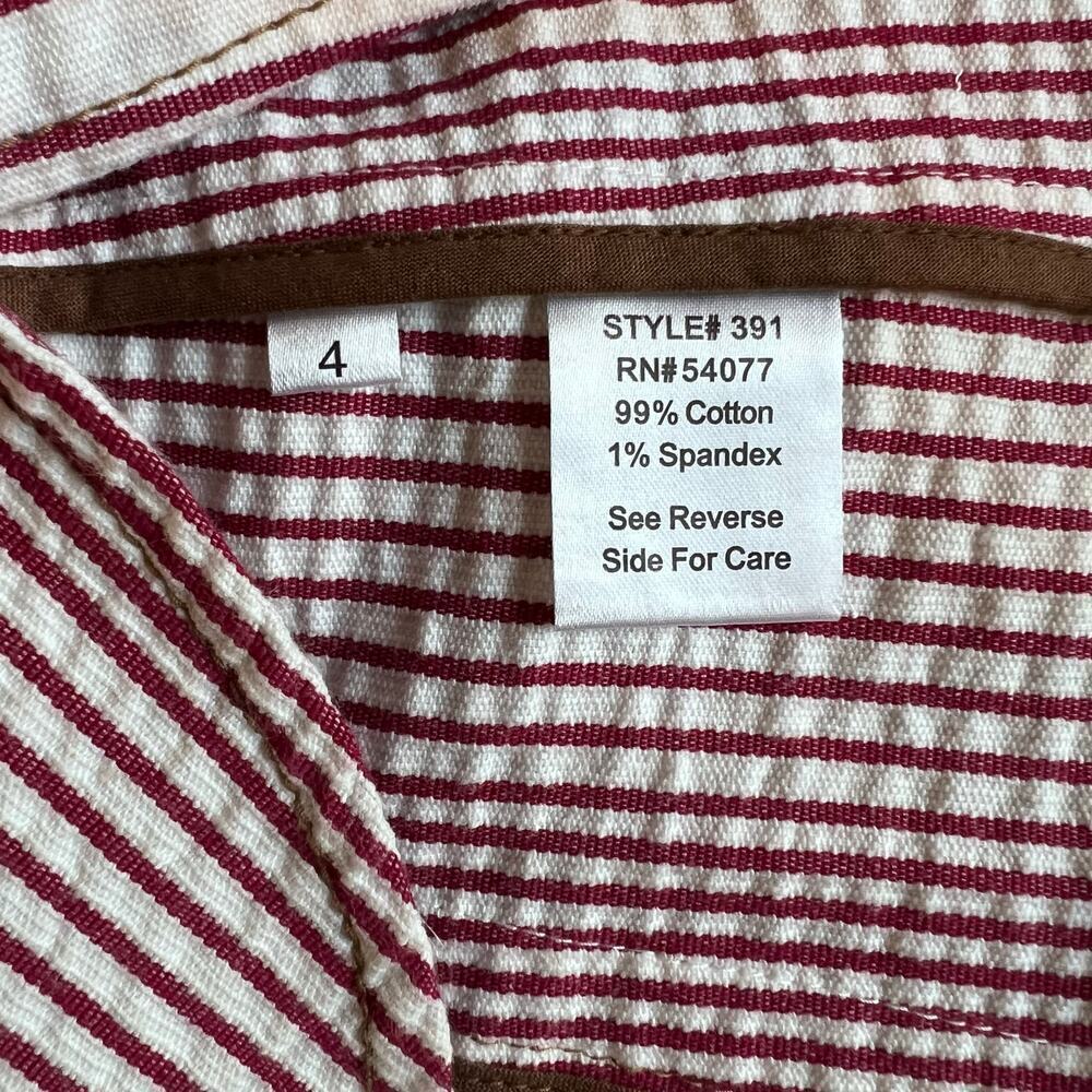 CAbi the Captain’s Jacket Striped Seersucker Blazer in Red & White Women’s Sz. 4 - Picture 10 of 10